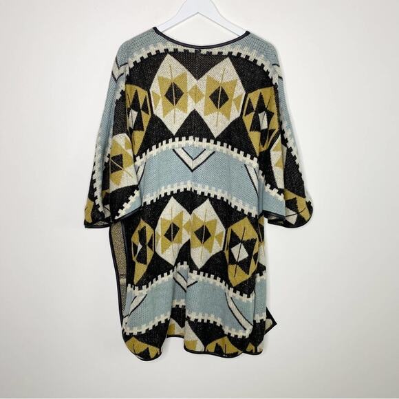 H&M | Southwest Aztec Print Long Poncho Cardigan - Picture 4 of 8